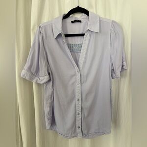 Maven West Light Lavender Button-Down Blouse